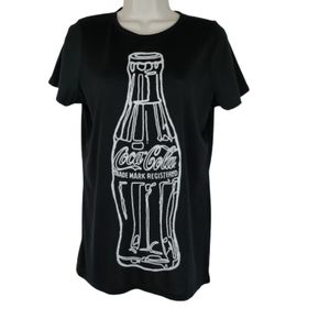 Mighty fine Coca-Cola short sleeve t-shirt black and white size small graphic